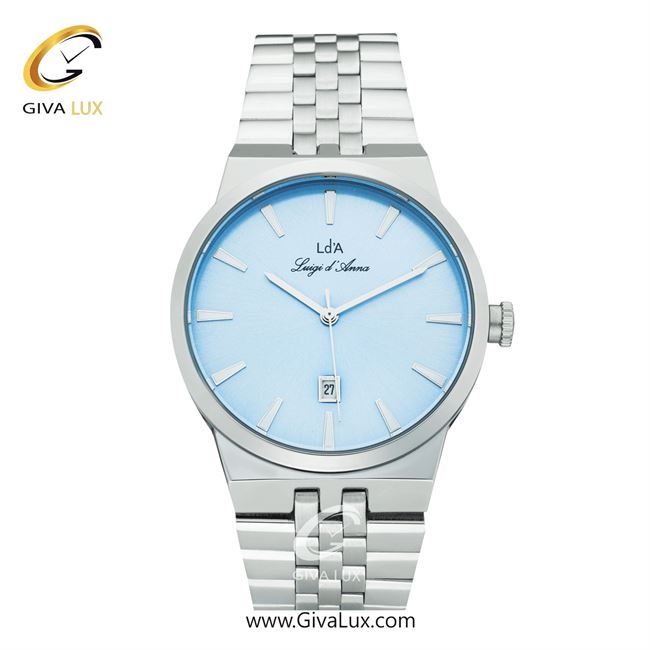 ساعت مچی اورجینال مردانه LdA | لوئیجی د آنا | Luigi d'Ana نقره ای | نقره ای| آبی| کد رفرنس 2504